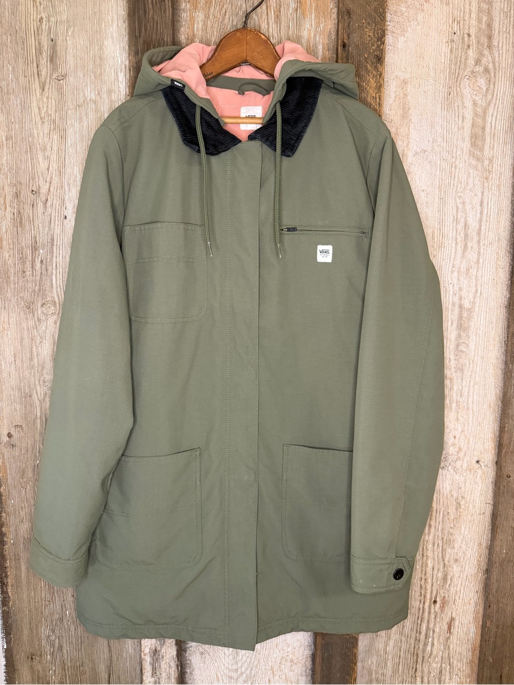 Vans Parka Drill Chore MTE Army Green Jacket Coat Utility Water Resistant XL